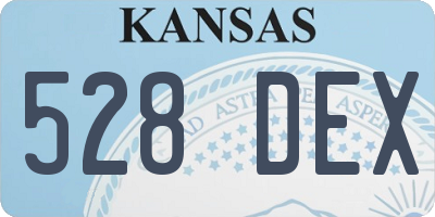 KS license plate 528DEX
