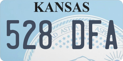 KS license plate 528DFA