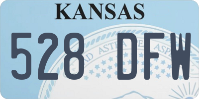 KS license plate 528DFW
