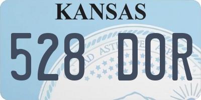 KS license plate 528DOR