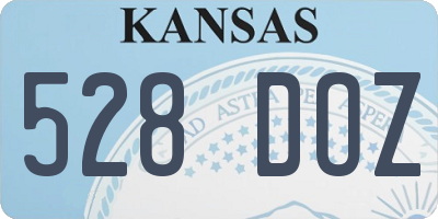 KS license plate 528DOZ