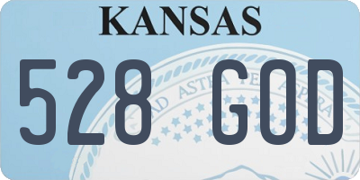 KS license plate 528GOD