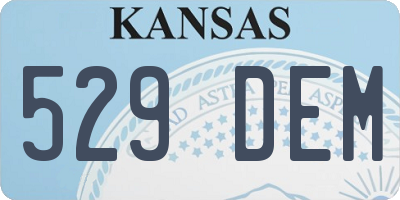 KS license plate 529DEM