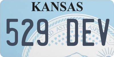 KS license plate 529DEV