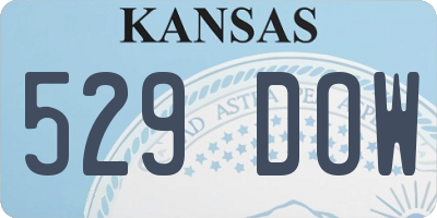 KS license plate 529DOW