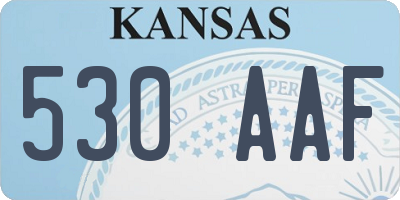 KS license plate 530AAF