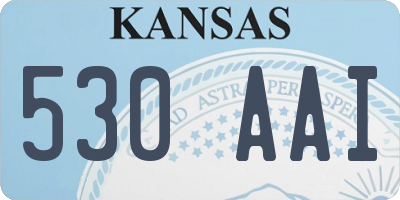 KS license plate 530AAI