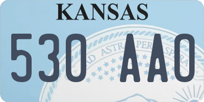KS license plate 530AAO