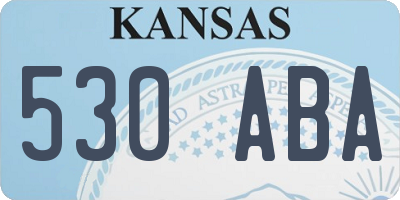 KS license plate 530ABA