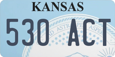 KS license plate 530ACT