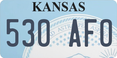 KS license plate 530AFO