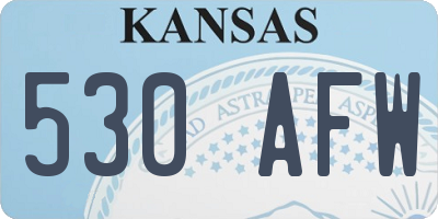 KS license plate 530AFW