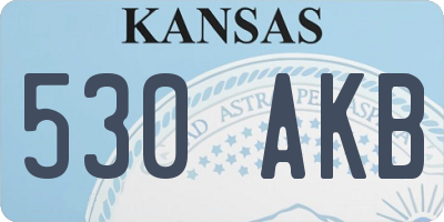 KS license plate 530AKB