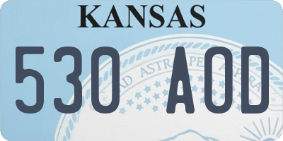 KS license plate 530AOD