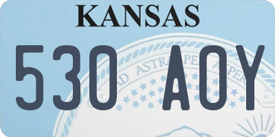 KS license plate 530AOY