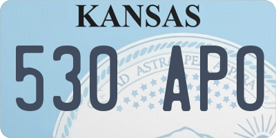 KS license plate 530APO