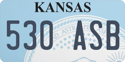 KS license plate 530ASB