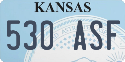 KS license plate 530ASF