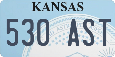 KS license plate 530AST