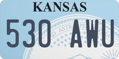 KS license plate 530AWU