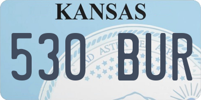 KS license plate 530BUR
