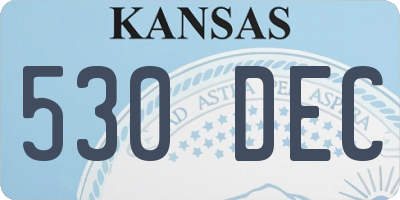 KS license plate 530DEC