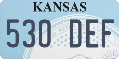 KS license plate 530DEF