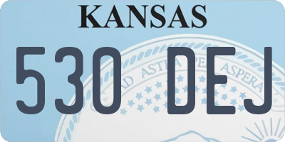 KS license plate 530DEJ