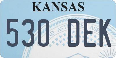 KS license plate 530DEK