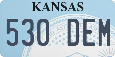 KS license plate 530DEM