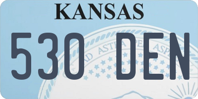 KS license plate 530DEN