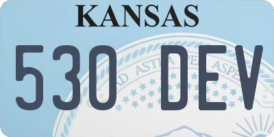 KS license plate 530DEV