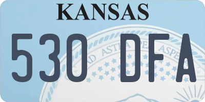 KS license plate 530DFA