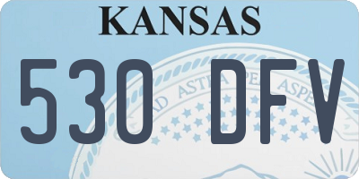 KS license plate 530DFV