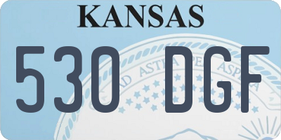 KS license plate 530DGF