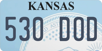 KS license plate 530DOD