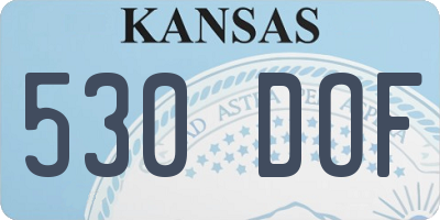 KS license plate 530DOF