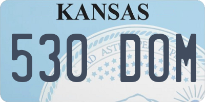 KS license plate 530DOM