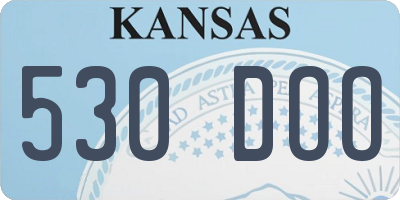 KS license plate 530DOO