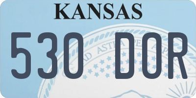 KS license plate 530DOR