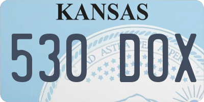 KS license plate 530DOX