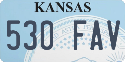 KS license plate 530FAV
