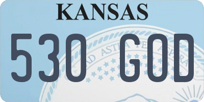 KS license plate 530GOD