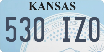 KS license plate 530IZO