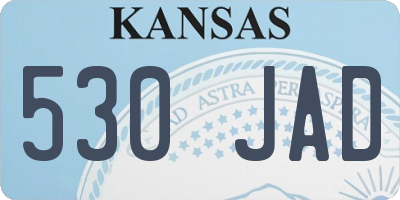 KS license plate 530JAD