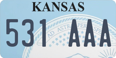 KS license plate 531AAA