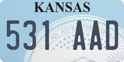 KS license plate 531AAD