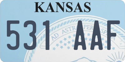 KS license plate 531AAF