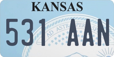 KS license plate 531AAN