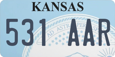 KS license plate 531AAR